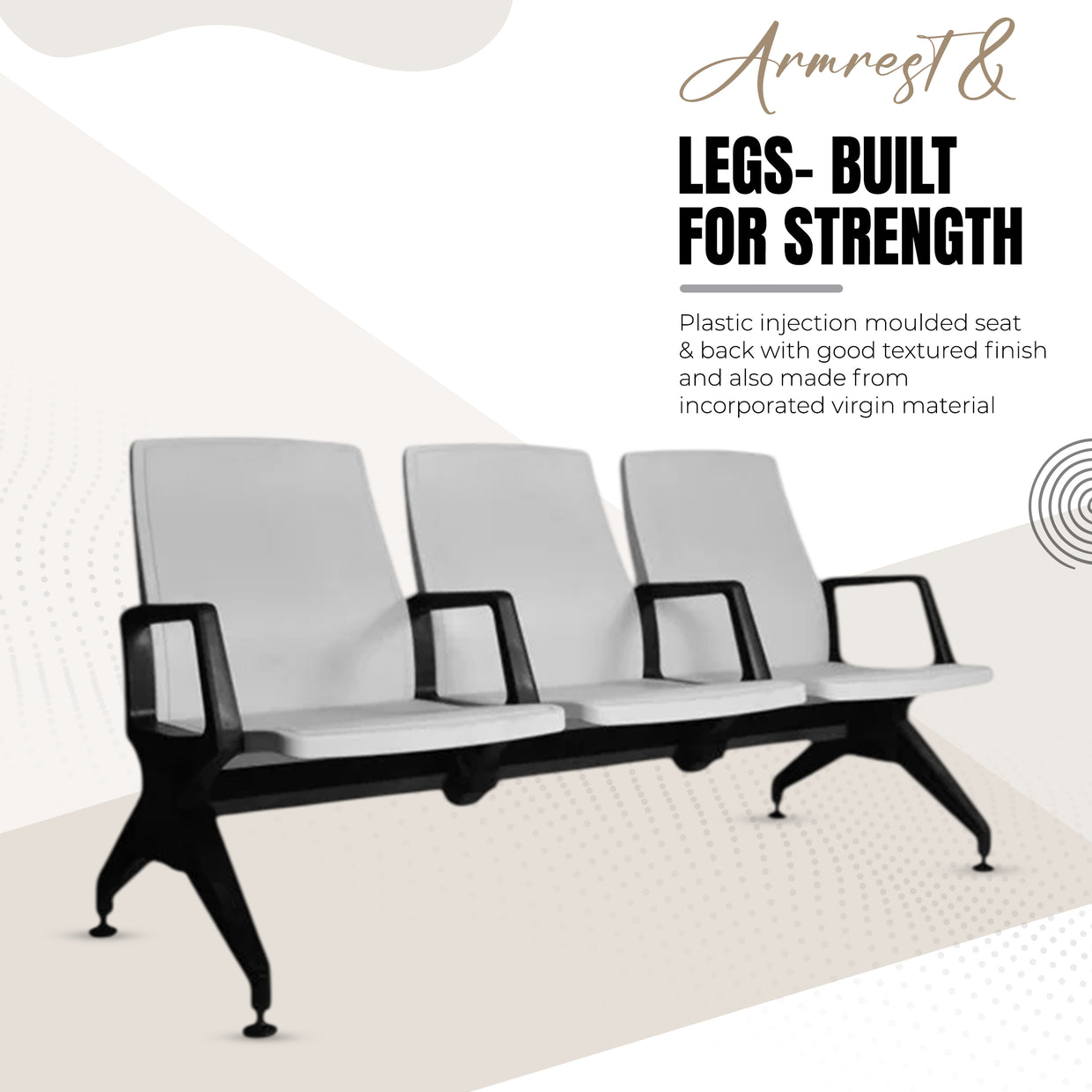 Waiting Chair Heavy, Multiseater, Airport (PVC)