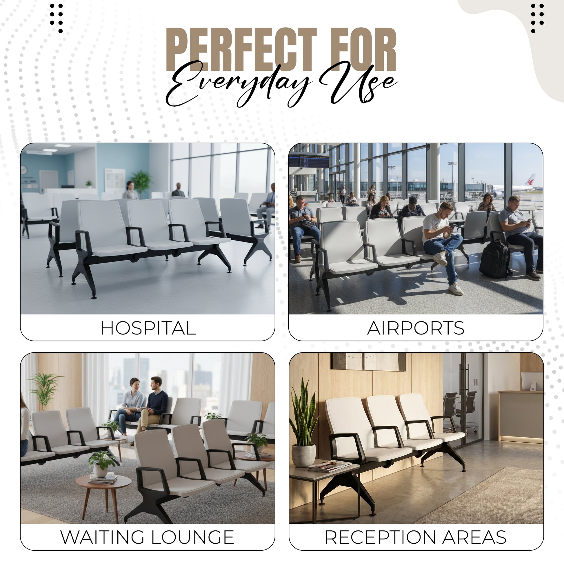 Waiting Chair Heavy, Multiseater, Airport (PVC)